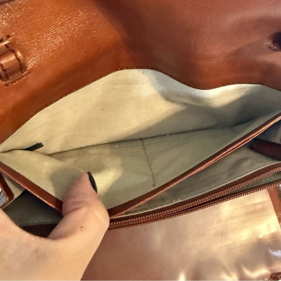 Brahmin Tan Brown Crocodile Embossed Vintage Bifold Purse Bag Clutch Wallet - Picture 3 of 11